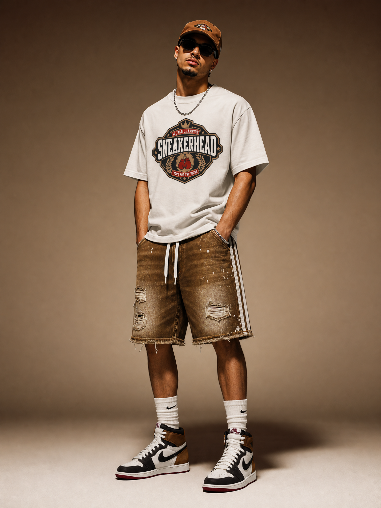Shirt to Match Love Letter 1s | Sneakerhead World Champion Natural Match Tee | Retro 1 High Streetwear Graphic | Sneaker Gift