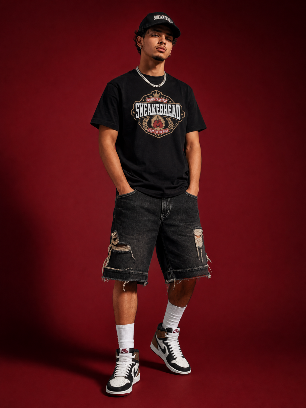 Shirt to Match Love Letter 1s | Sneakerhead World Champion Black Match Tee | Retro 1 High Streetwear Graphic | Sneaker Gift