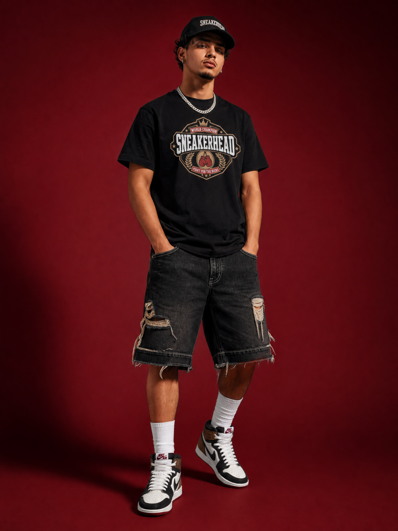 Shirt to Match Love Letter 1s | Sneakerhead World Champion Black Match Tee | Retro 1 High Streetwear Graphic | Sneaker Gift