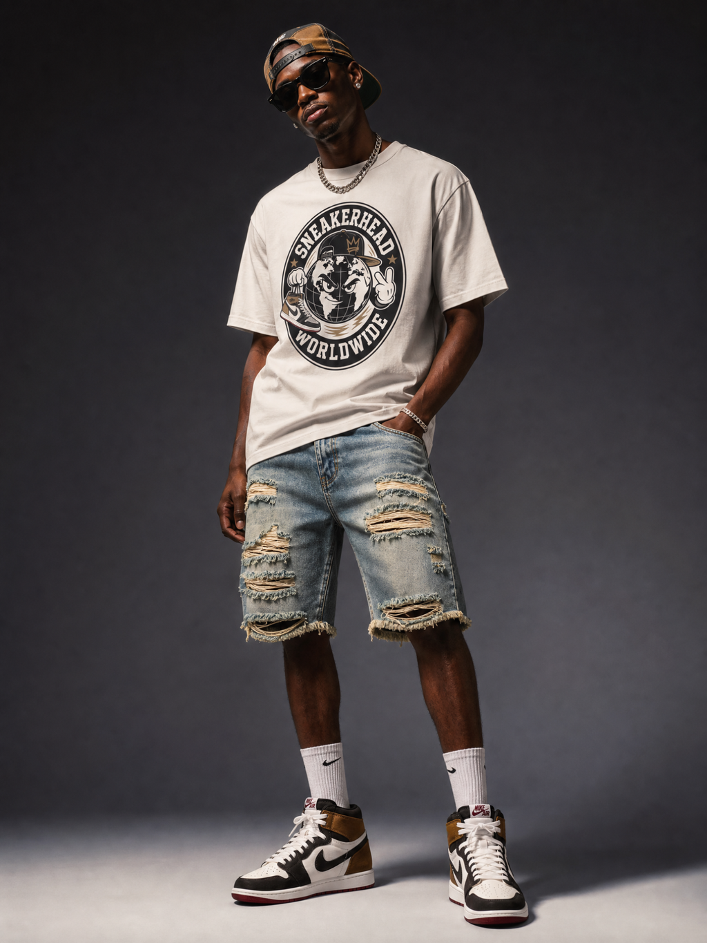 Shirt to Match Love Letter 1s | Sneakerhead Worldwide Cream Match Tee | Retro 1 High Streetwear Graphic | Sneakerhead Gift